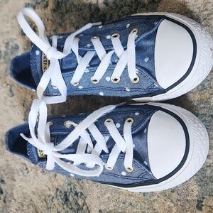 Kids Converse All Star Demin and Dots